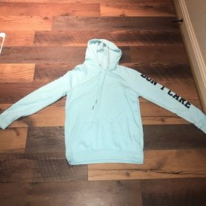 light blue hoodie